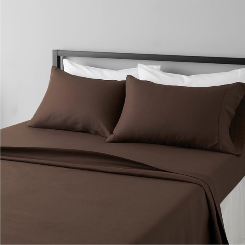 4-Piece Full Sheet Set – Super Soft Microfiber, Chocolate Brown
